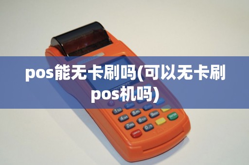 pos能无卡刷吗(可以无卡刷pos机吗)