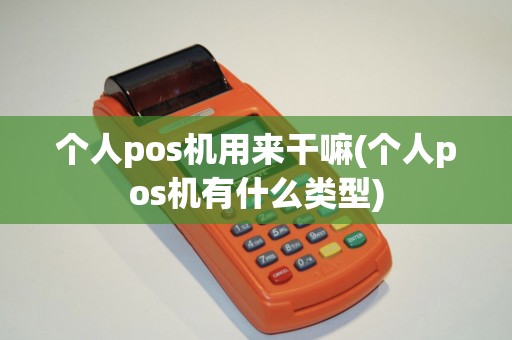 个人pos机用来干嘛(个人pos机有什么类型)