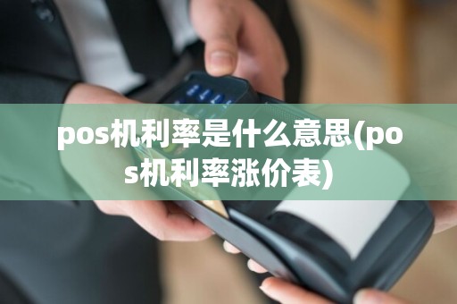 pos机利率是什么意思(pos机利率涨价表)