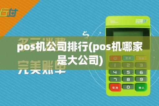 pos机公司排行(pos机哪家是大公司)